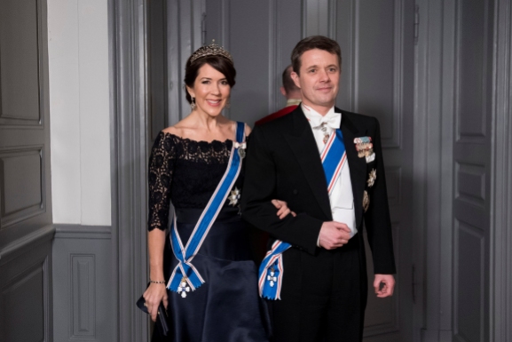 Their Royal Highnesses Crown Princess Mary and Crown Prince Frederik of Denmark arrive at the Gala Dinner for Iceland's President at Amalienbog Castle in Copenhagen, Denmark, January 24, 2017. Picture taken January 24, 2017. Scanpix Denmark/Stroyer Sisse/ via REUTERS ATTENTION EDITORS - THIS IMAGE WAS PROVIDED BY A THIRD PARTY. FOR EDITORIAL USE ONLY. NDENMARK OUT. NO COMMERCIAL OR EDITORIAL SALES IN DENMARK. - RTSX8IQ